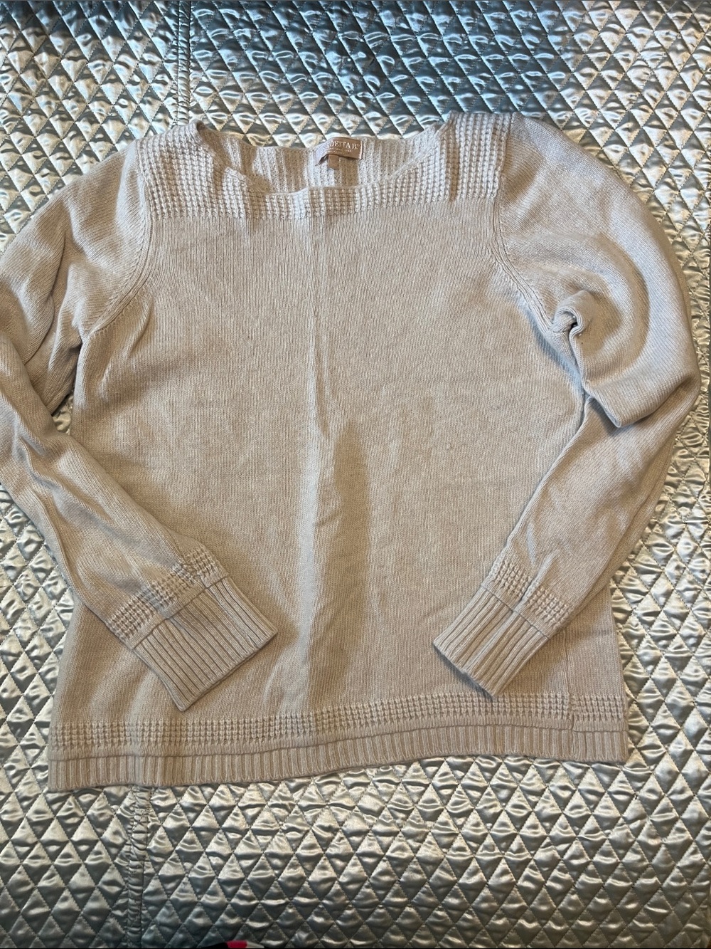 Light Silver Gray Women's Knit Crewneck Sweater